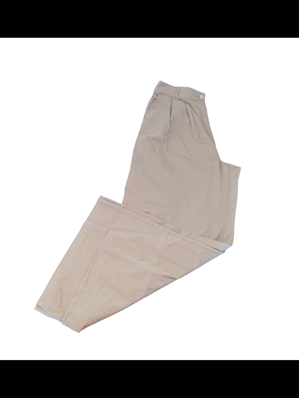 EUC LOFT Womens 12 Poplin High Rise Pleated Wide Leg Khaki Tan Twill Pants